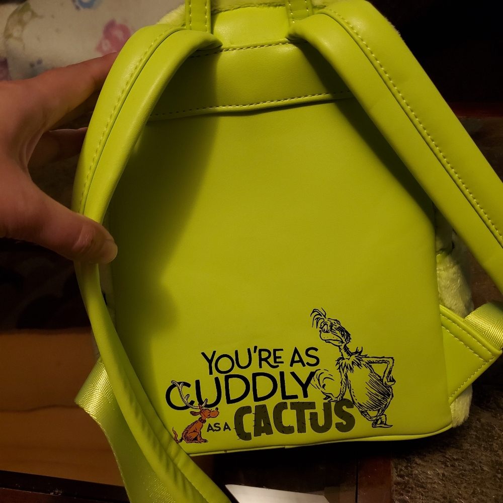 Loungefly Green Grinch Backpack with Glowing Eyes - Picture 3 of 5